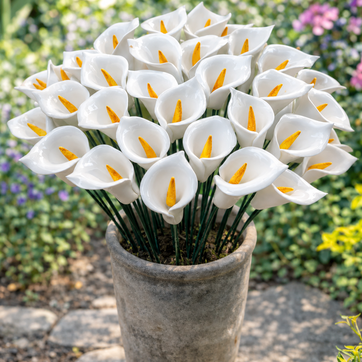 Calla su stelo in ceramica