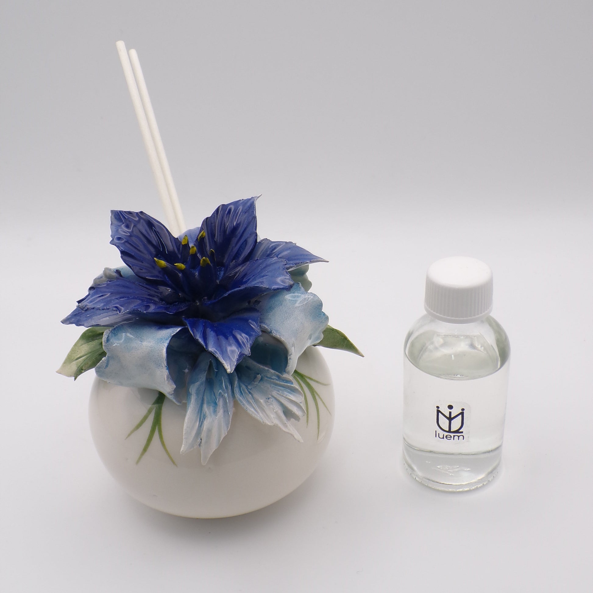 Profumatore sfera con Orchidea Blu in Ceramica
