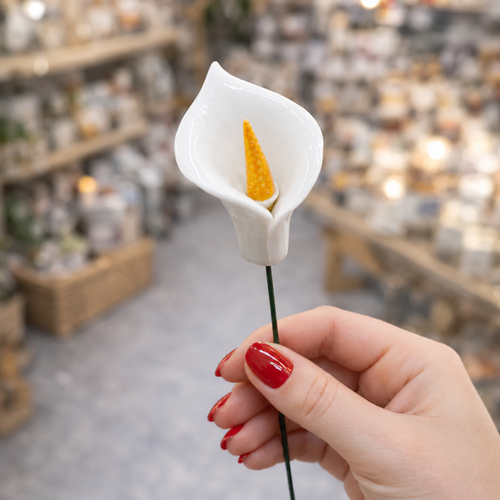 Calla su stelo in ceramica