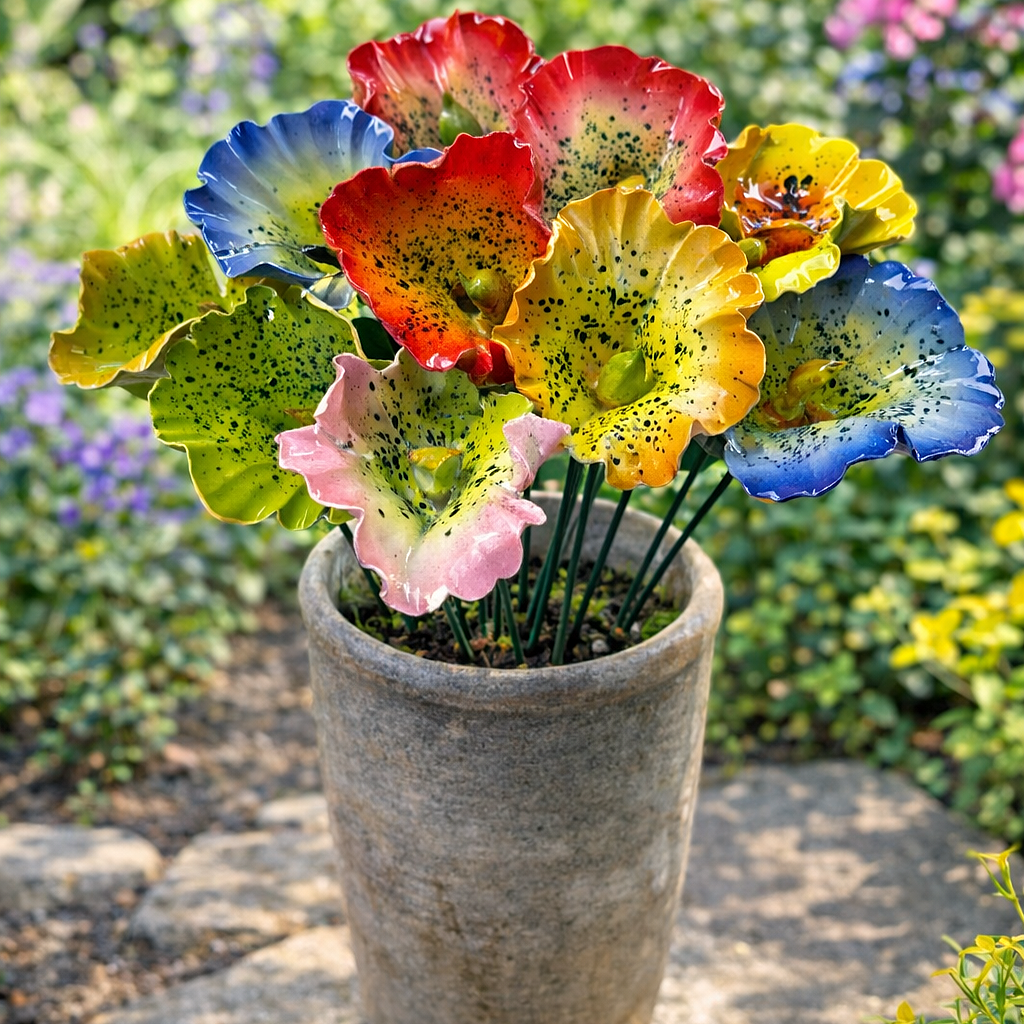 Alstromeria su stelo in ceramica