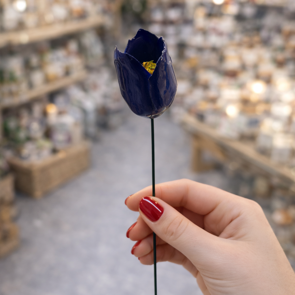 Tulipano su stelo in ceramica