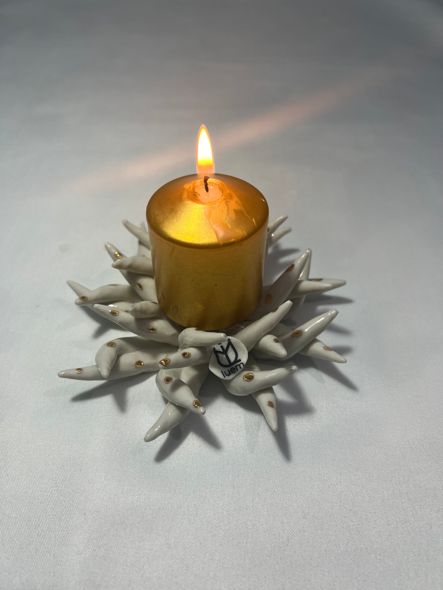 24k gold candle holder hedgehog