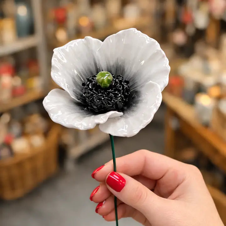 Papavero su stelo in ceramica