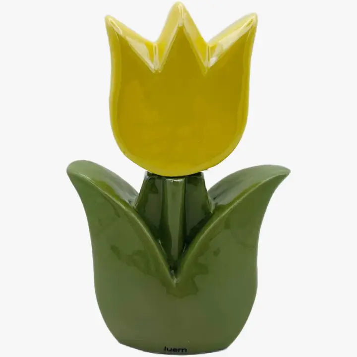 Tulipano profumatore in porcellana giallo TP73 - H14cm IT